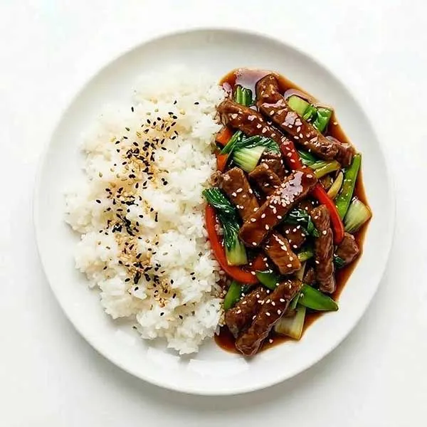 Japanese Teriyaki Beef With Sticky Rice